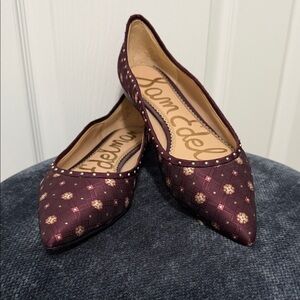 Sam Edelman Maroon Patterned Women's Flats